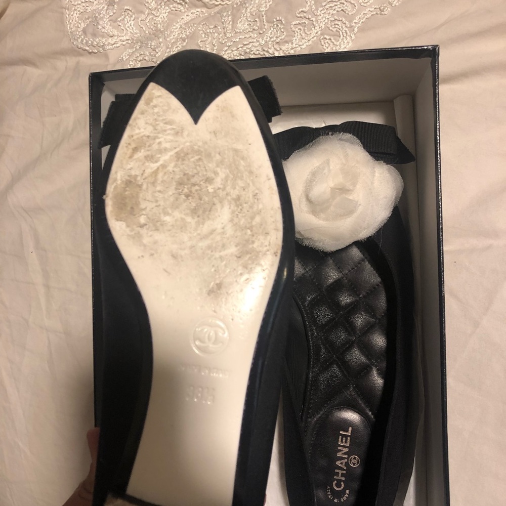 Chanel Flats 38.5 black (hardly used) - Picture 3 of 4